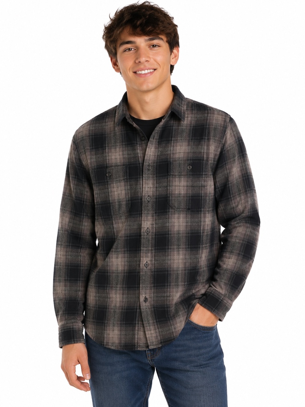 GH Bass Plaid Collared Shirt